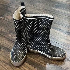 Chooka Black and White Polka Dot Rain Boots Size 7